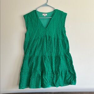 ANDREE BY UNIT Green Tiered Ruffled Sundress